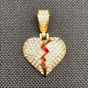 Stainless steel broken heart pendant